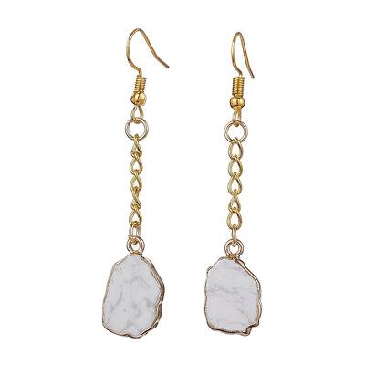 Nuggets Natural Howlite Dangle Earrings