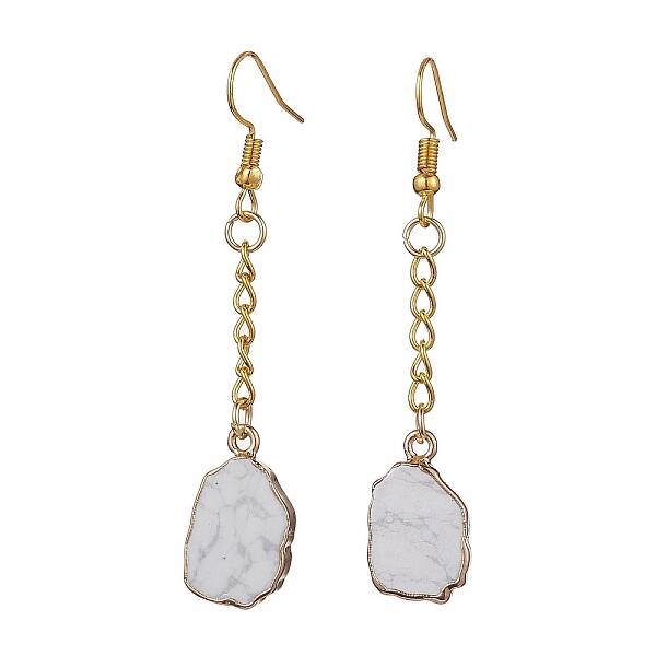 Nuggets Natural Howlite Dangle Earrings