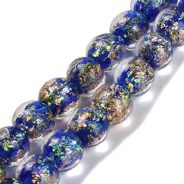 Handmade Dichroic Foil Glass Beads Strands