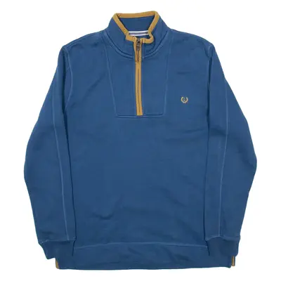 Lincoln Mens Sweatshirt Blue 1/4 Zip M