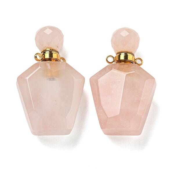 Faceted Natural Rose Quartz Pendants