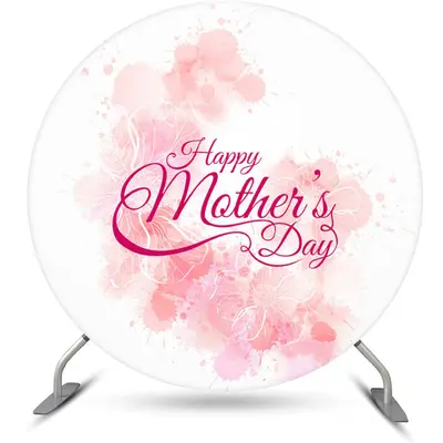 Aperturee Simple Folral Circle Happy Mothers Day Backdrop | Backdrops For Mothers Day | Mother'S Day Backdrop Diy | Mother'S ...