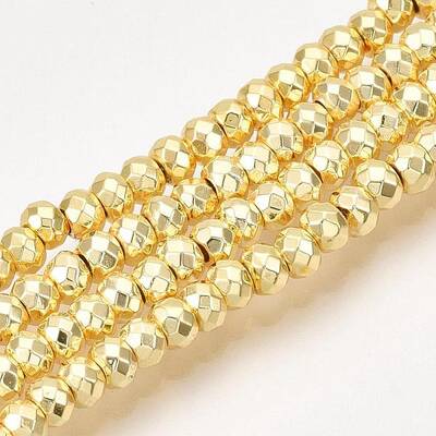 Electroplate Non-magnetic Synthetic Hematite Bead Strands