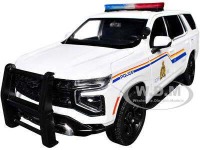 2025 Chevrolet Tahoe PPV RCMP (Royal Canadian Mounted Police) White with Stripes with Flashing Light Bar and Front and Rear...