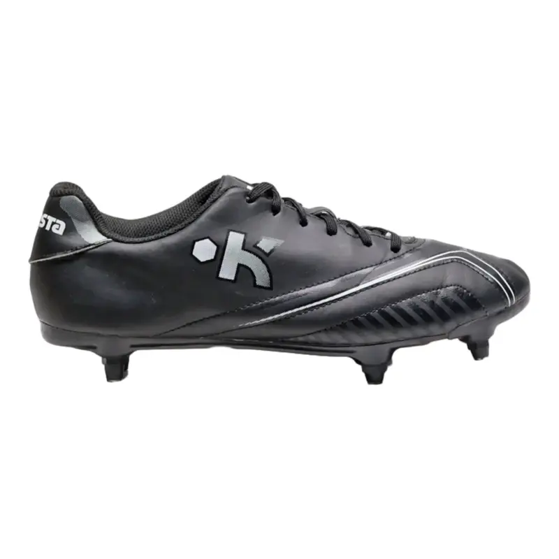 KIPSTA Football Sneaker Trainers Black Leather Mens UK 10.5