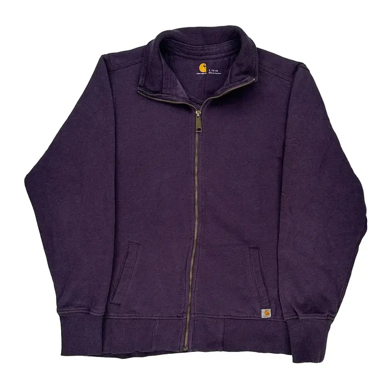 Carhartt Zip Up - Large Purple Cotton Blend | Size: large