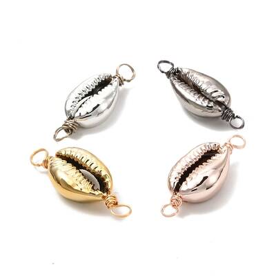 Electroplated Shell Beads Links Connectors
