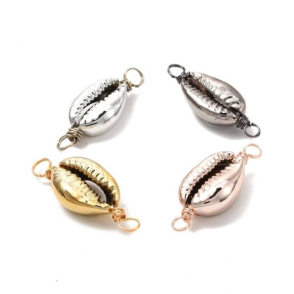 Electroplated Shell Beads Links Connectors
