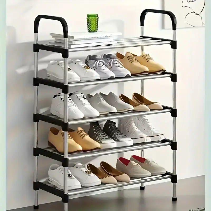 [Multi-Tier Shoe Organizer] 5-Tier Metal Shoe Rack - Space-Saving, Durable Iron Construction, Easy to Assemble - Floor-Standi...