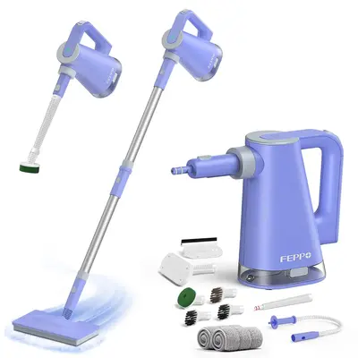 FEPPO Steam Mop with Detachable Handheld Steam Cleaner for Home and Floor Cleaning, 10-in-1 Multi-purpose Attachments & 2 Pad...