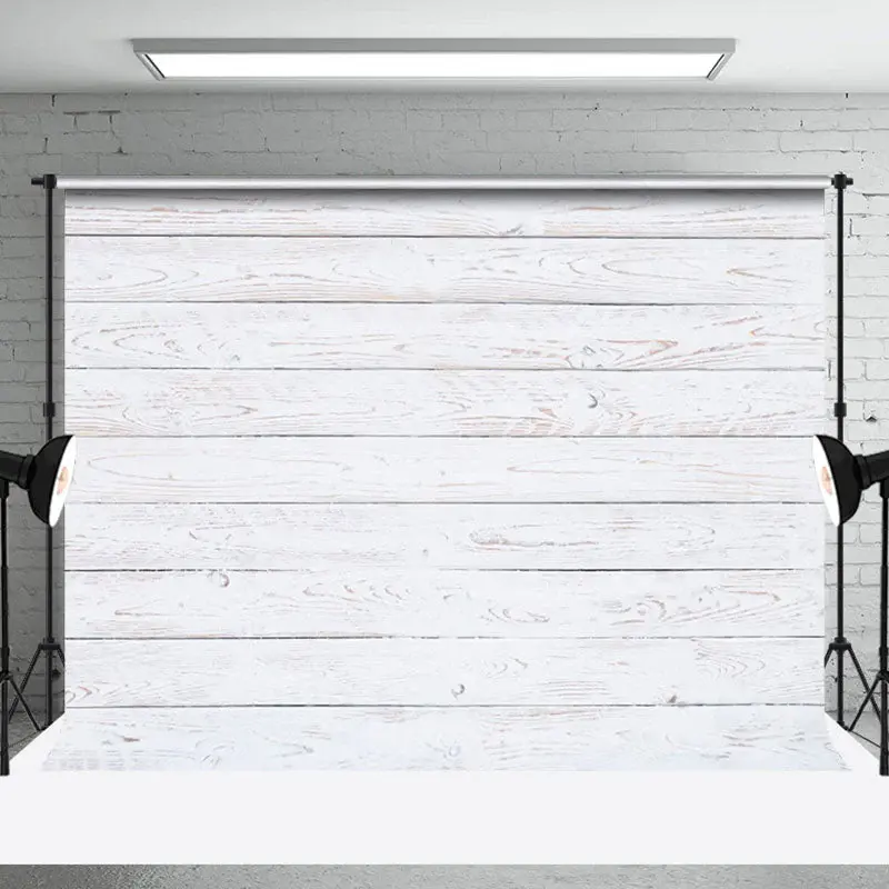 White Wood Grain Retro Wall Backdrop For Photography - Aperturee