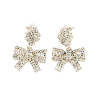 Brass Micro Pave Cubic Zirconia Stud Earrings