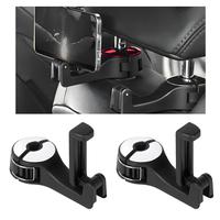 Upgraded 2 Pack 2 in 1 Car Headrest Hidden Hook with Phone Holder, 360° Rotation Car Seat Hooks for Purse Handbag Grocery, C...