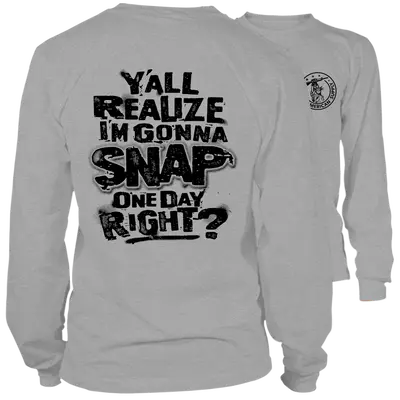 Snap- Long Sleeve Heather Gray T-Shirt