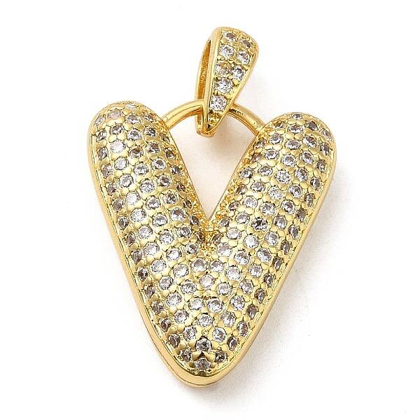 Brass Micro Pave Cubic Zirconia Pendants