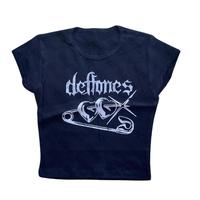 Y2K Deftones Baby Tee, Gothic Emo Girl Tops, Grunge 2000s, Emo Scene 2000s Clothes, Y2k Top Women Streetwear Shirt, Summer Vi...