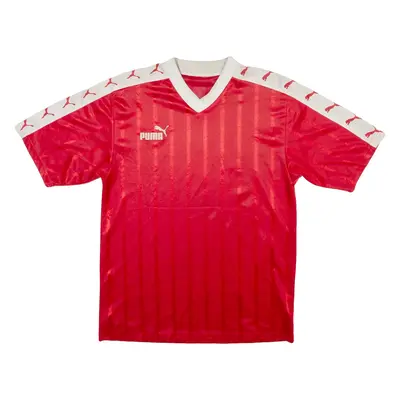 PUMA Mens T-Shirt Red V-Neck L