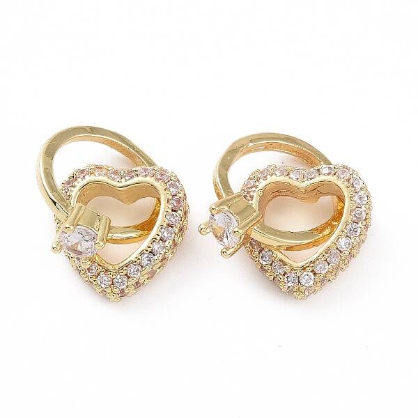 Brass Micro Pave Clear Cubic Zirconia Pendants