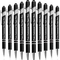 FREE LASER PRINTING on 10 Customizable 2 in 1 Office Pens with Stylus Tip, Free Name, LOGO,Quotes Print