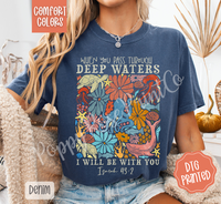 Deep Waters Shirt Comfort Colors, Christian TShirt, Trendy Graphic Women's Tee, Gift for Her