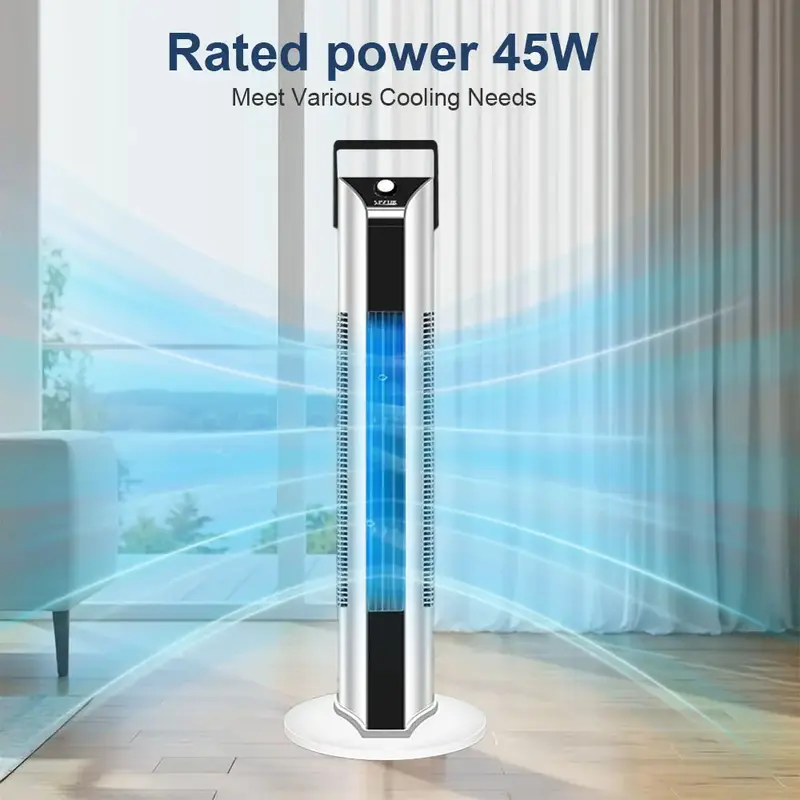 Gallon Portable Evaporative Cooler, 3 Speeds, 2 Modes, 90°Oscillation, Swamp Bladeless Tower Fan Air, Quiet Tower Fan, Blade...