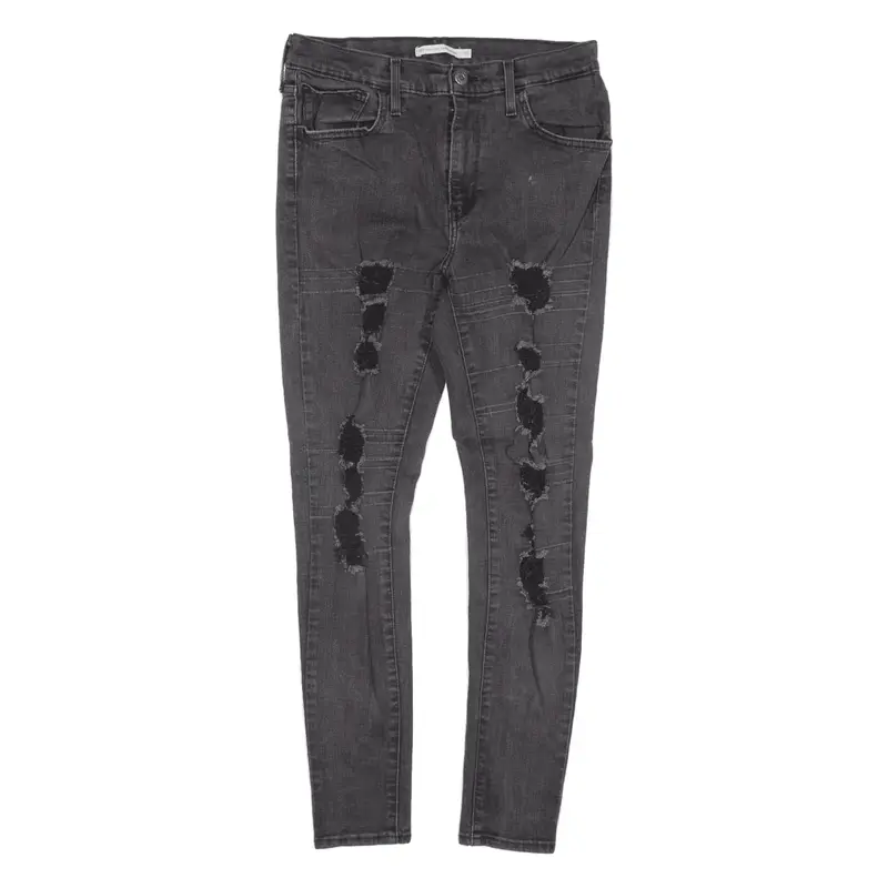 LEVI'S Distressed 720 High Rise Jeans Grey Denim Slim Skinny Womens W30 L27
