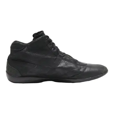 PRADA High Top Trainers Black Leather Mens UK 8.5