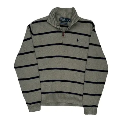 Polo By Ralph Lauren Striped Jumper - Medium Grey Cotton