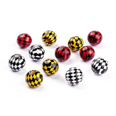 Spray Painted Natural Wood Beads