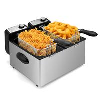 SUSTEAS Fryer 2 Basket Electric Fryer 5.4 QT/6L 3000W Timer Control with Odorless Filter, Stainless Steel, Great for Kitchen,...