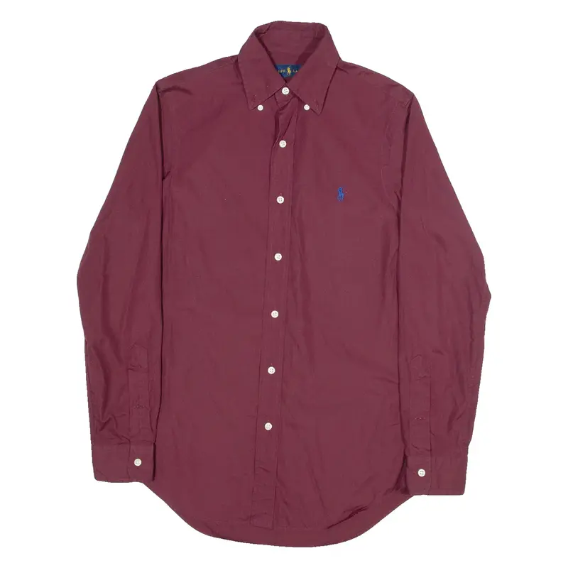 RALPH LAUREN Mens Plain Shirt Red Long Sleeve XS
