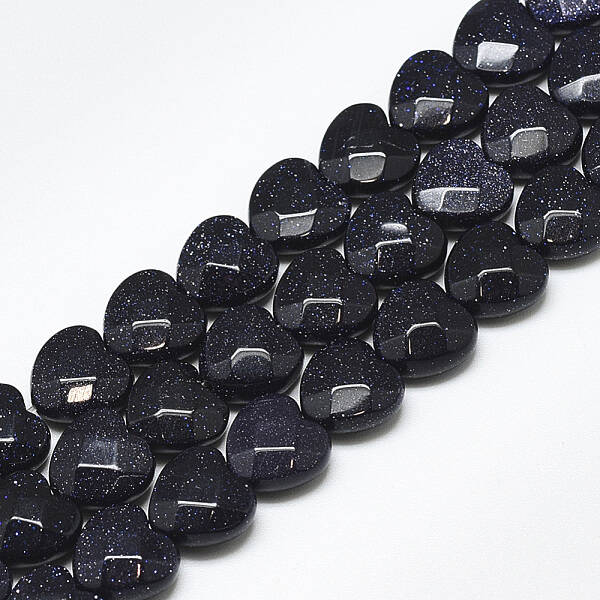 Synthetic Blue Goldstone Beads Strands