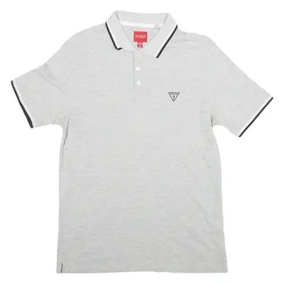 GUESS Mens Polo Shirt Grey M