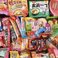 Multi Sizes Asian Snack Box, Sweet and Savory Variety, Ramen, Candies, Drinks
