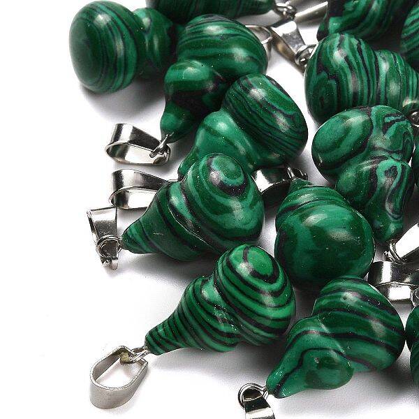 Synthetic Malachite Pendants