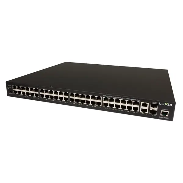 Luxul XMS-7048P | 52-Port Stackable Gigabit PoE+ L2/L3 Managed Switch