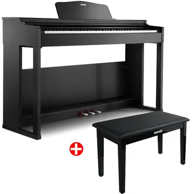 Donner DDP-100S Graded Hammer Action Digital Piano - Piano+Two-Seater Bench