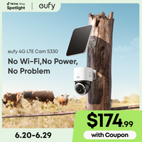 eufy Security 4G LTE Cam S330, 4K Cellular Solar Security Cameras Wireless Outdoor, Pan and Tilt, 4G and Wi-Fi Duo-Mode, AI T...