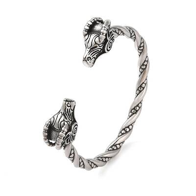 Viking 304 Stainless Steel Open Cuff Bangles for Men