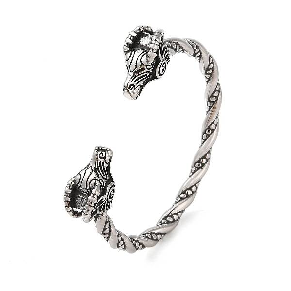 Viking 304 Stainless Steel Open Cuff Bangles for Men