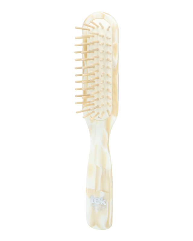 Tek - Light Rhodoid Rectangular Brush | Ideal for Short Hair