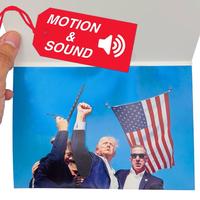 Trump Motion Card with Sound – Trump Fist Card - Hear Audience Cheer USA & Arm Moves when Greeting Card is Opened - Donald ...