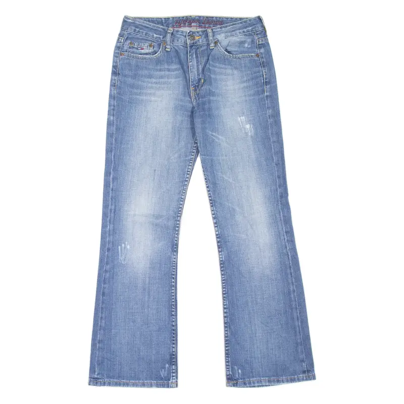 HILFIGER DENIM Hipster Womens Jeans Blue Regular Bootcut Stone Wash W28 L30