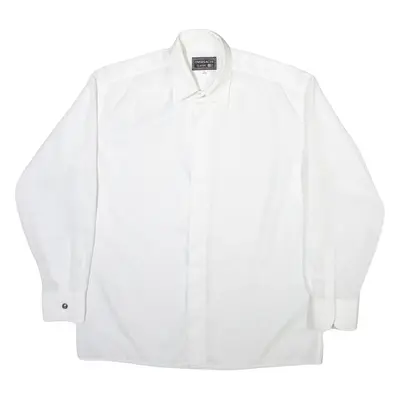 VERSACE Mens Plain Shirt White Long Sleeve XL