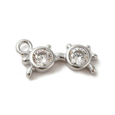 Brass Micro Pave Cubic Zirconia Charms