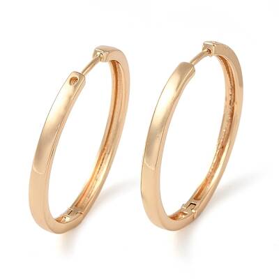 Plain Brass Hoop Earrings for Women