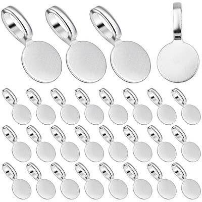 120Pcs Alloy Glue On Flat Pad Pendant Bails