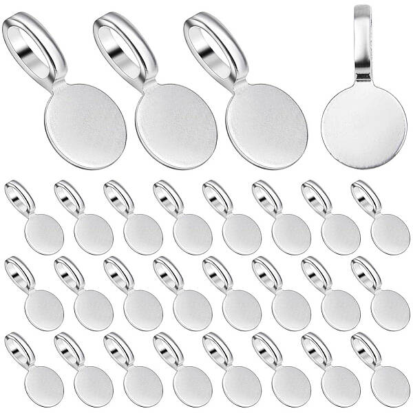 120Pcs Alloy Glue On Flat Pad Pendant Bails