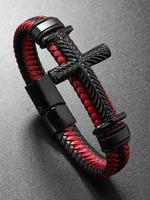 Men's Fashion Cross Braided Bracelet,  Accessories for Men, Retro Trendy Bracelet for Party, Daily Clothing Decor, Trendy All...
