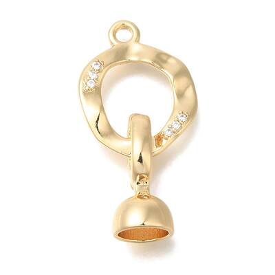 Brass Micro Pave Clear Cubic Zirconia Fold Over Clasps